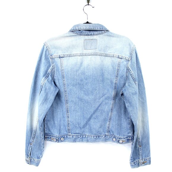 LEVI'S JEAN TRUCKER JACKET WOMEN'S SIZE LARGE LIGHT BLUE STONE WASHED DENIM 7773 - Picture 4 of 5